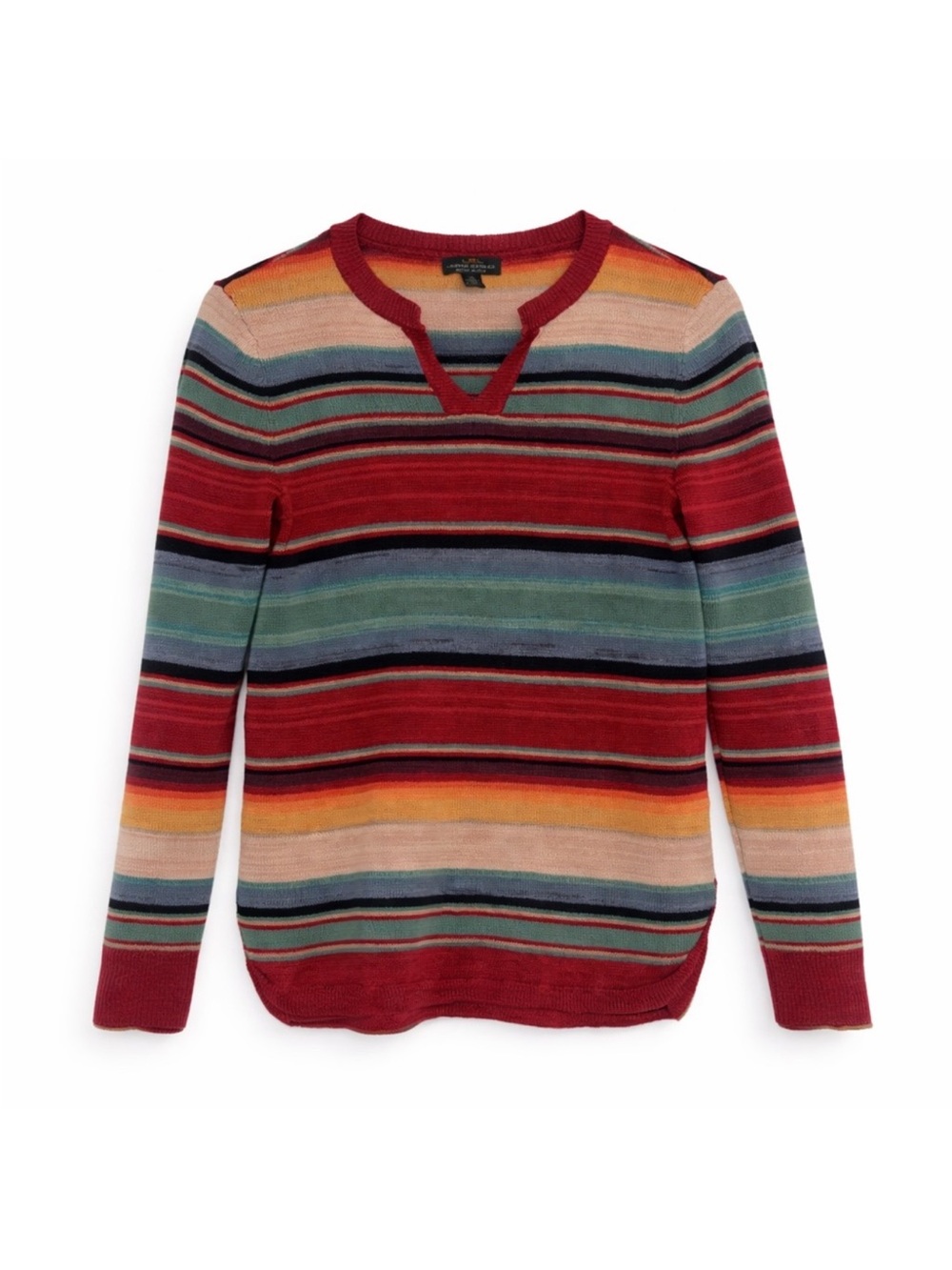 🌈 LRL Lauren Jeans Co. Striped Knit Sweater | Linen Cotton | Size M